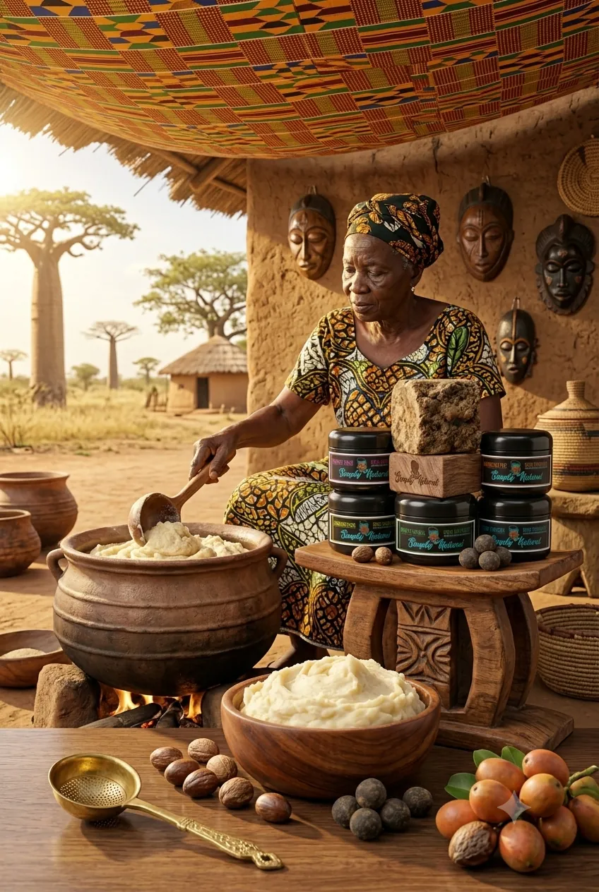 Shea butter in jars